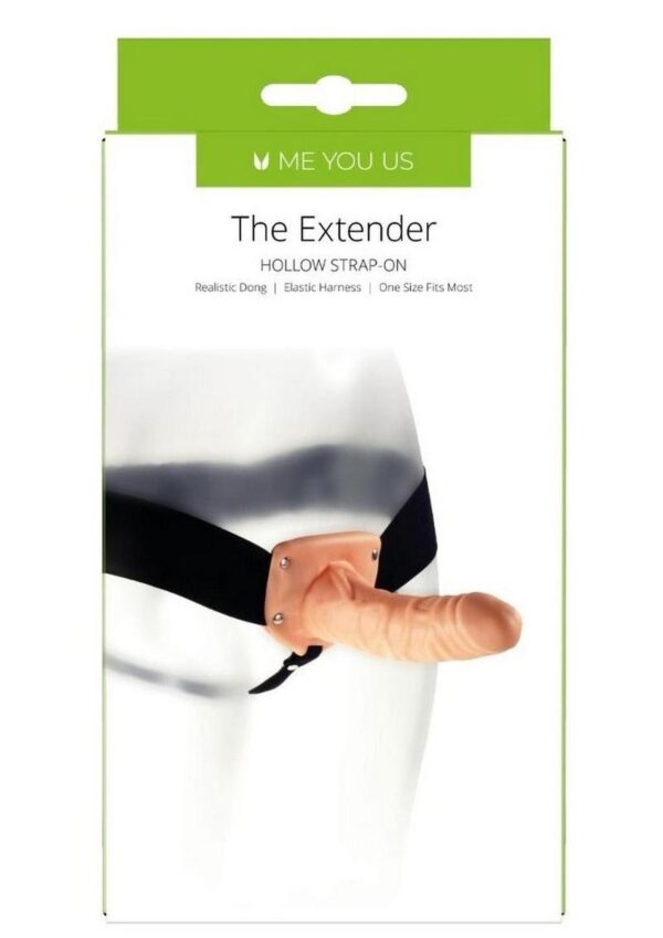 ME YOU US The Extender Hollow Vibrating Strap-On with Wired Remote Control - Vanilla - Image 3