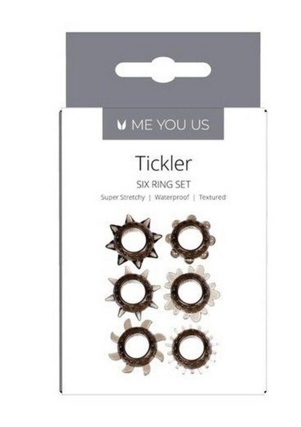 ME YOU US Tickler Ring Set Assorted Textured Cock Rings (6 pack) - Smoke - Image 3