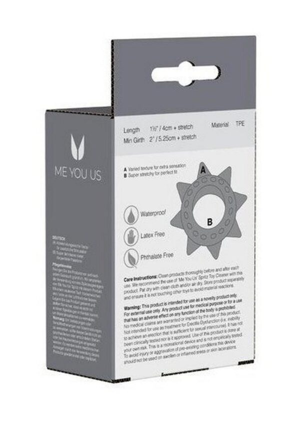 ME YOU US Tickler Ring Set Assorted Textured Cock Rings (6 pack) - Smoke - Image 4
