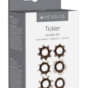 ME YOU US Tickler Ring Set Assorted Textured Cock Rings (6 pack) - Smoke