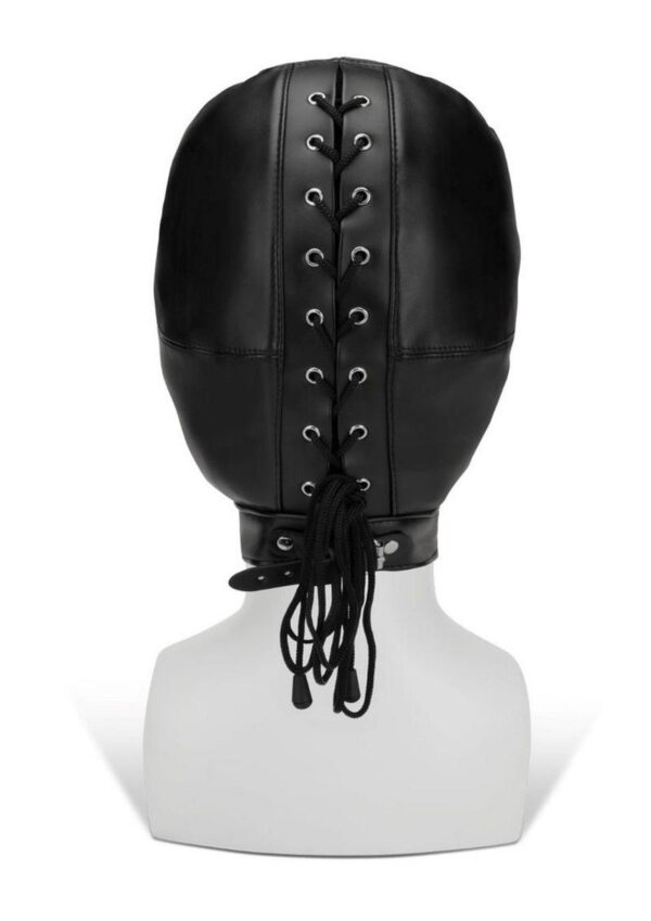 ME YOU US Hood with Eyes Nose Mouth PU Leather Bondage Hood - Black - Image 4