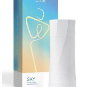 Sky Intense Suction and Vibration Rechargeable Blowjob Machine - White