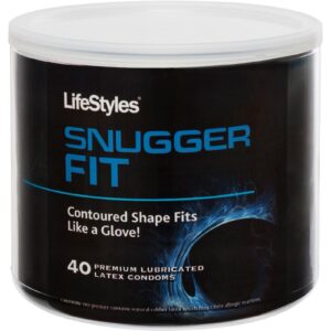 Lifestyles Snugger Fit 40 Premium Lubricated Latex Condoms Bowl