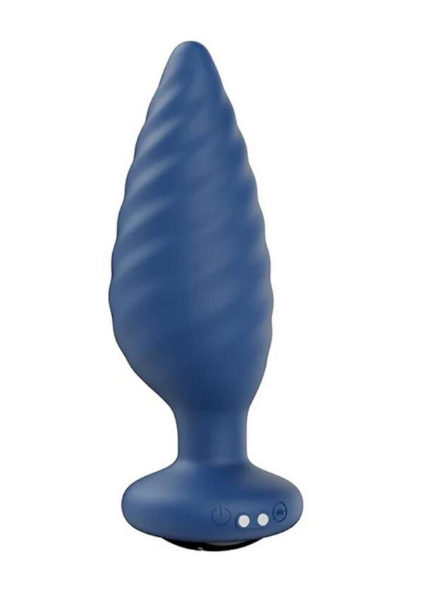 Noah App Controlled Rechargeable Silicone Rotating Butt Plug - Blue/Black - Image 2