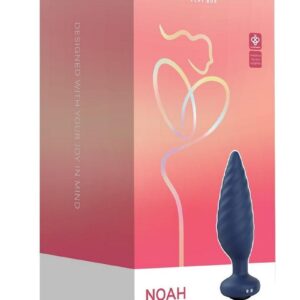 Noah App Controlled Rechargeable Silicone Rotating Butt Plug - Blue/Black