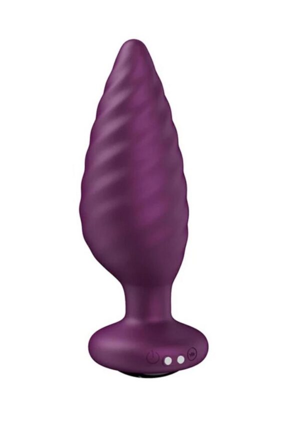 Noah App Controlled Rechargeable Silicone Rotating Butt Plug - Purple/Black - Image 2