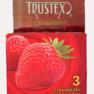 Trustex Lubricated Reservoir Tip Flavored Latex Condom Strawberry (3 Per Box)
