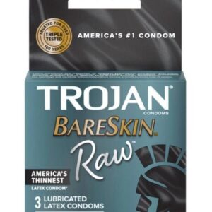 Trojan Bareskin Raw Lubricated Latex Condoms 3-Pack