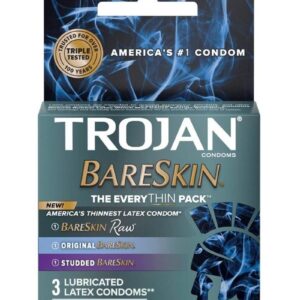 Trojan Bareskin EveryTHIN Lubricated Latex Condoms Assorted 3-Pack