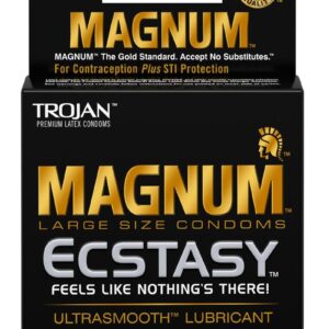 Trojan Magnum Ecstasy Ultra Smooth Lubricated Latex Condoms 3-Pack