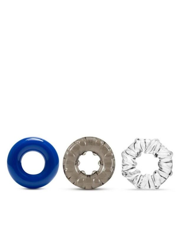 Stay Hard Triple Stretch Cock Rings (3 Pack) - Multiple Colors - Image 3