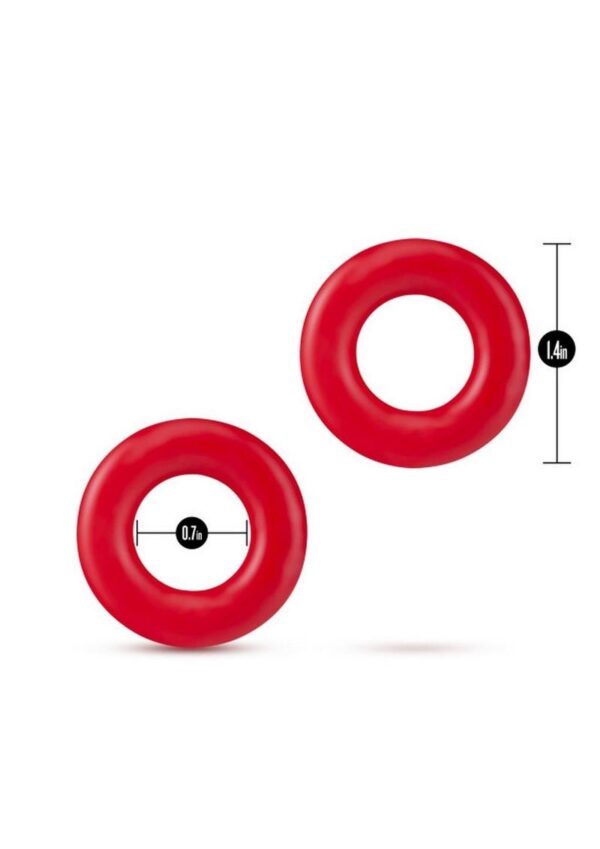Stay Hard Donut Cock Rings (2 Pack) - Red - Image 4