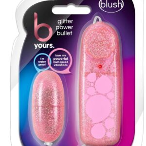 B Yours Glitter Power Bullet Vibrator with Remote Control - Pink