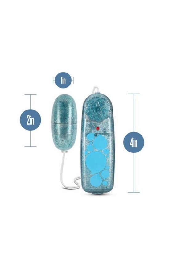 B Yours Glitter Power Bullet Vibrator with Remote Control - Blue - Image 4