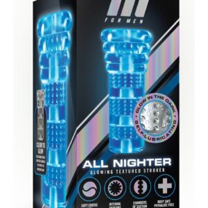 M For Men Soft and Wet All Nighter Glow In The Dark Self Lubricating Stroker - Clear