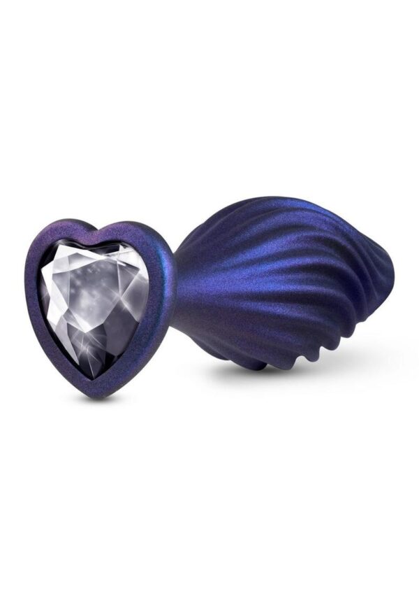 Anal Adventures Matrix Swirling Bling Silicone Plug - Sapphire Blue - Image 4