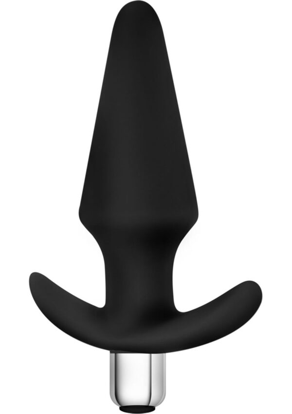 Luxe Discover Silicone Vibrator Butt Plug - Black - Image 2