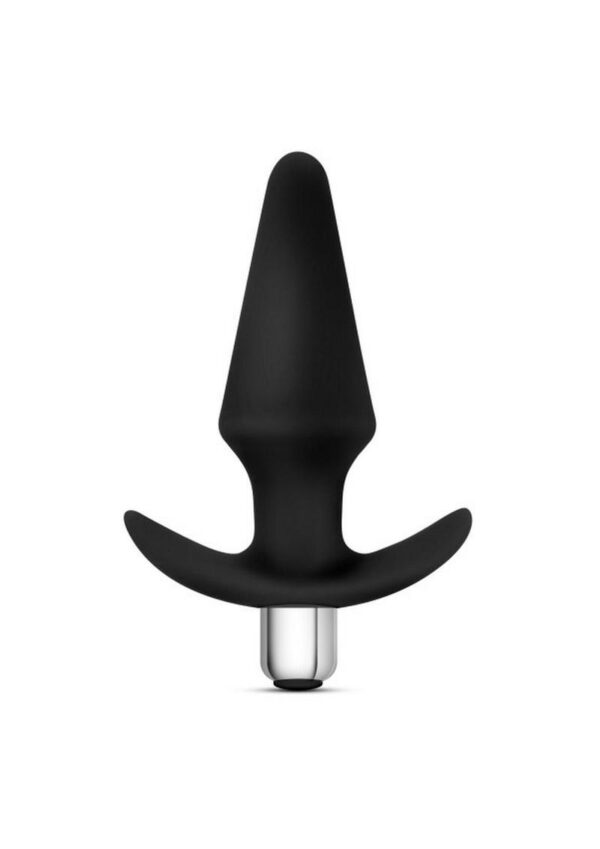 Luxe Discover Silicone Vibrator Butt Plug - Black - Image 3