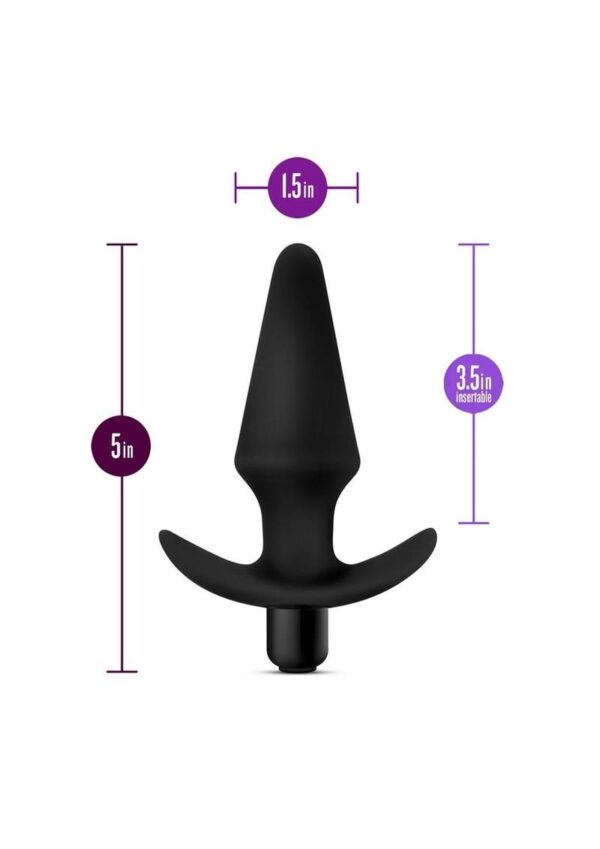 Anal Adventures Platinum Silicone Vibrating Plug - Black - Image 4