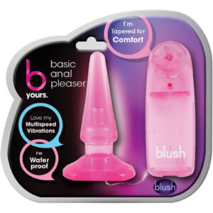 B Yours Basic Vibrating Butt Plug with Wired Remote Control - Pink
