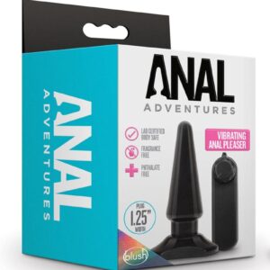 Anal Adventures Basic Vibrating Anal Pleaser with Remote Control - Black