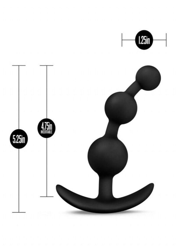 Anal Adventures Platinum Silicone Anal Beads - Black - Image 3