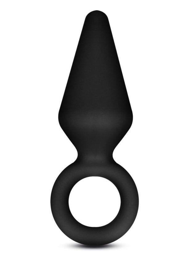 Anal Adventures Platinum Silicone Loop Plug - Small - Black - Image 3