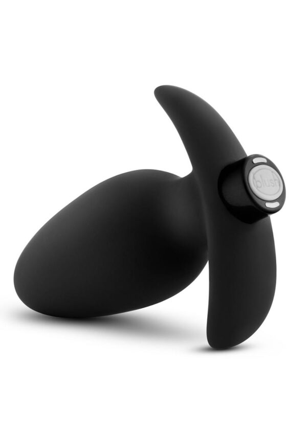 Anal Adventure Platinum Silicone Vibrating Saddle Plug - Black - Image 3
