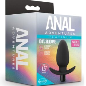 Anal Adventure Platinum Silicone Vibrating Saddle Plug - Black