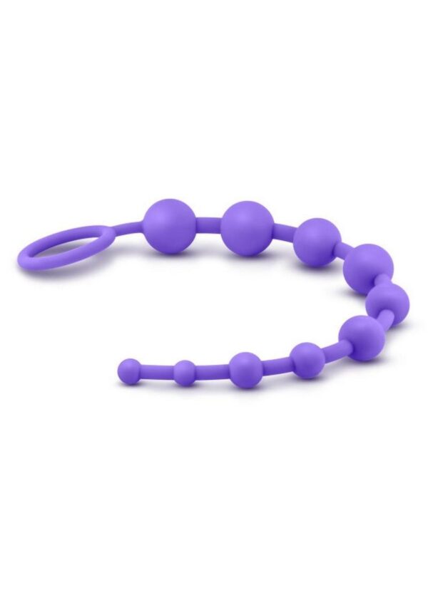 Luxe Silicone 10 Anal Beads - Purple - Image 4