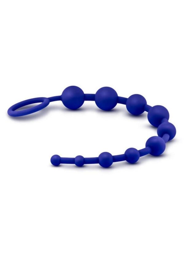 Luxe Silicone 10 Anal Beads - Indigo - Image 4