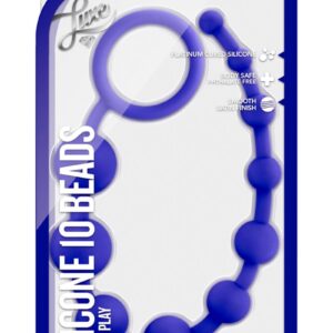 Luxe Silicone 10 Anal Beads - Indigo