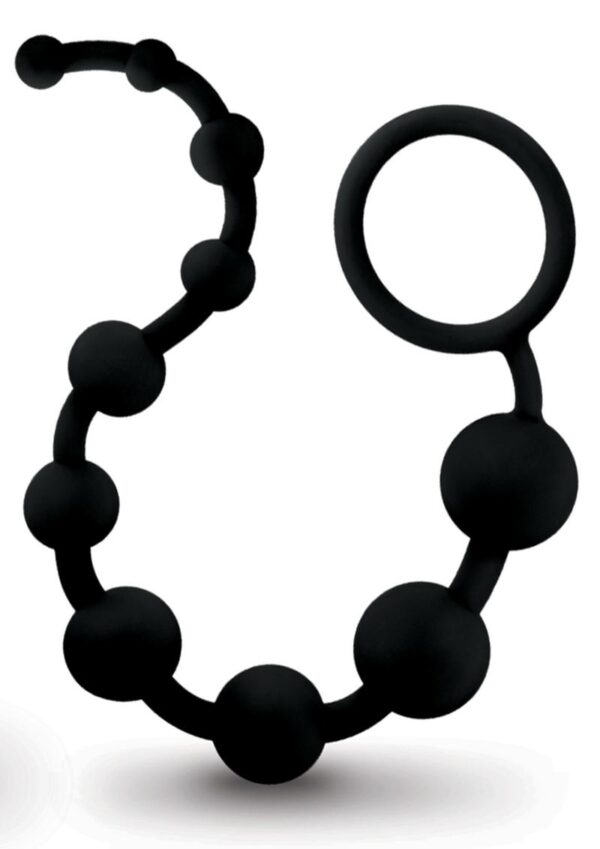Anal Adventure Platinum Silicone 10 Anal Beads - Black - Image 2
