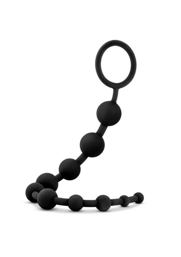 Anal Adventure Platinum Silicone 10 Anal Beads - Black - Image 3