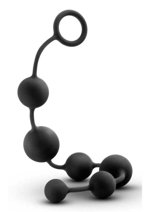 Anal Adventure Platinum Silicone Large Anal Beads - Black - Image 2