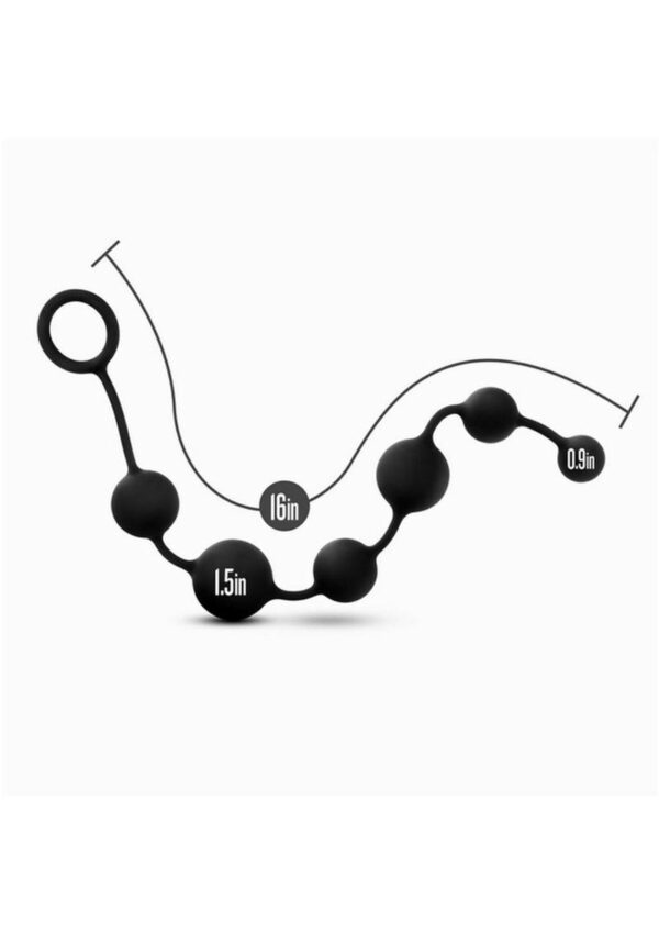 Anal Adventure Platinum Silicone Large Anal Beads - Black - Image 4