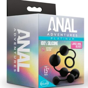 Anal Adventure Platinum Silicone Large Anal Beads - Black