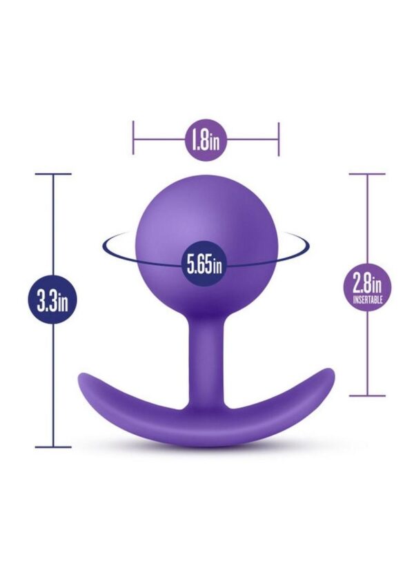 Luxe Wearable Vibra Plug Silicone Butt Plug - Purple - Image 4