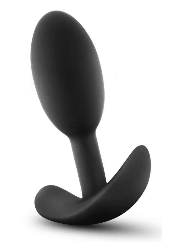 Anal Adventures Platinum Silicone Vibrating Slim Anal Plug - Small - Black - Image 2