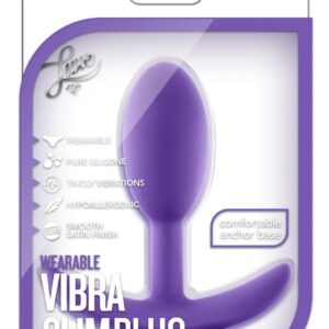Luxe Wearable Vibra Slim Plug Silicone Butt Plug - Small - Purple