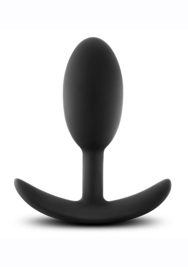 Anal Adventures Platinum Silicone Vibra Slim Butt Plug - Medium - Black - Image 2