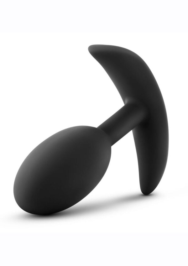 Anal Adventures Platinum Silicone Vibra Slim Butt Plug - Medium - Black - Image 3