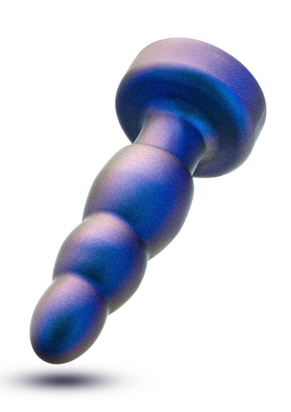 Anal Adventures Matrix Kinetic Plug Rechargeable Silicone Anal Plug with Remote Control - Space Age Blue - Image 3