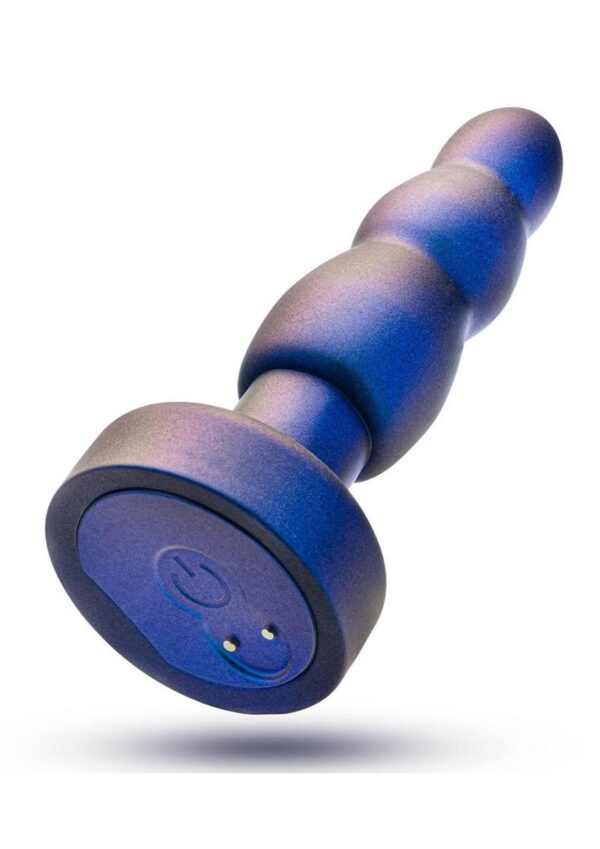 Anal Adventures Matrix Kinetic Plug Rechargeable Silicone Anal Plug with Remote Control - Space Age Blue - Image 4
