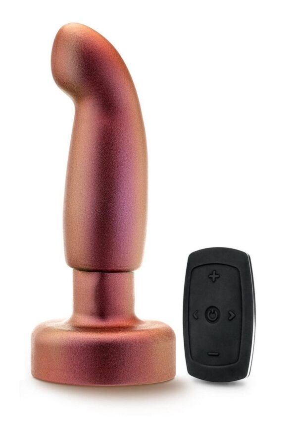 Anal Adventures Matrix Bionic Plug Rechargeable Silicone Anal Plug with Remote Control - Cosmic Copper - Image 2