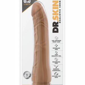 Dr. Skin Silver Collection Realistic Cock Basic 8.5 Dildo 8.5in - Caramel
