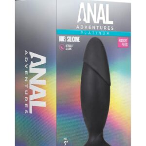 Anal Adventures Platinum Silicone Rocket Plug - Black