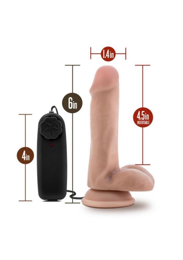 Dr. Skin Silver Collection Dr. Rob Vibrating Dildo with Wired Remote Control 6in - Vanilla - Image 4