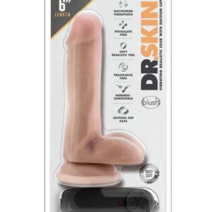 Dr. Skin Silver Collection Dr. Rob Vibrating Dildo with Wired Remote Control 6in - Vanilla