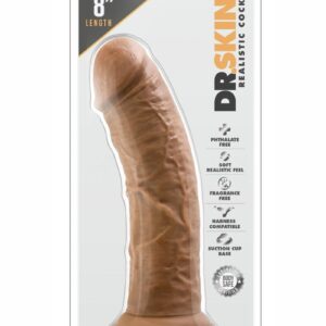 Dr. Skin Silver Collection Dildo with Suction Cup 8in - Caramel